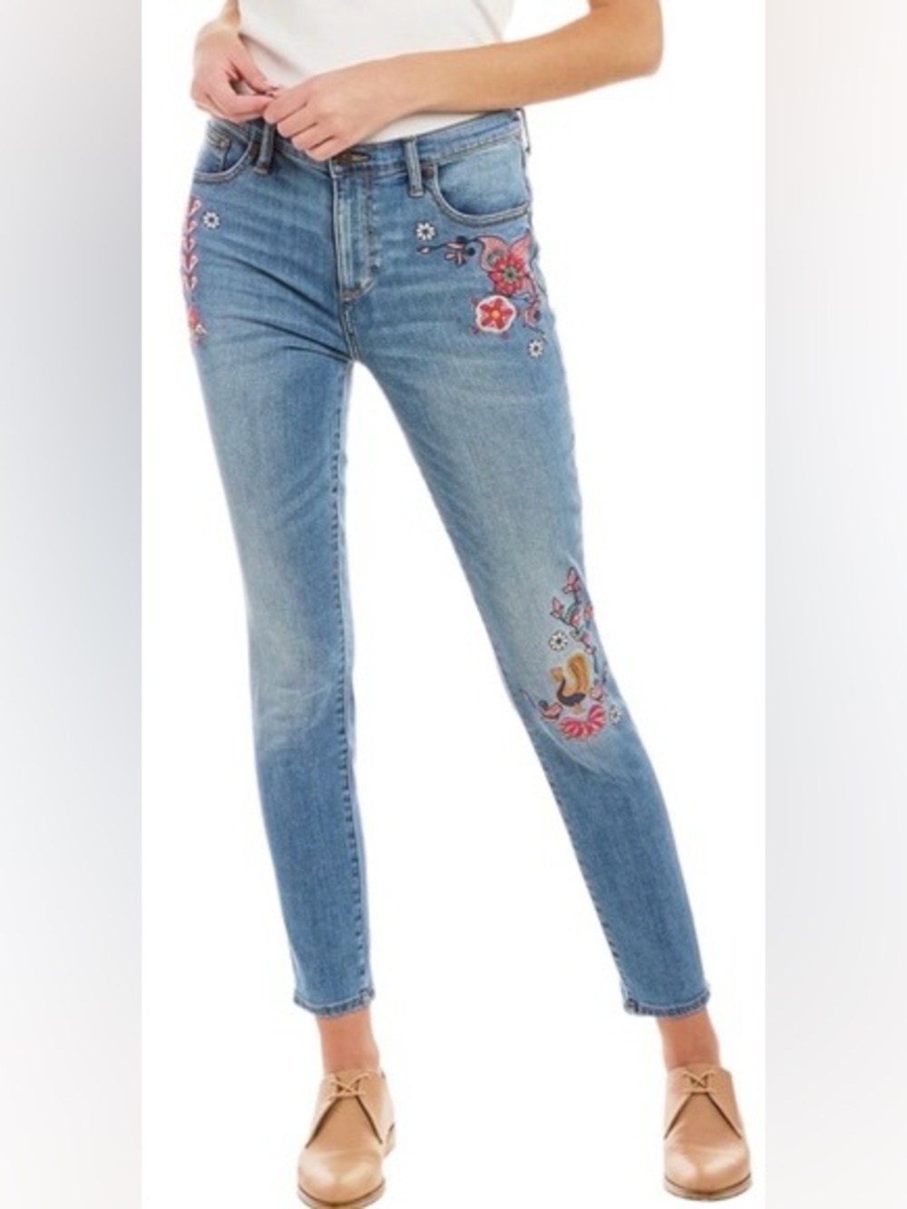 JOHNNY WAS Dallas Embroidered Skinny Jeans